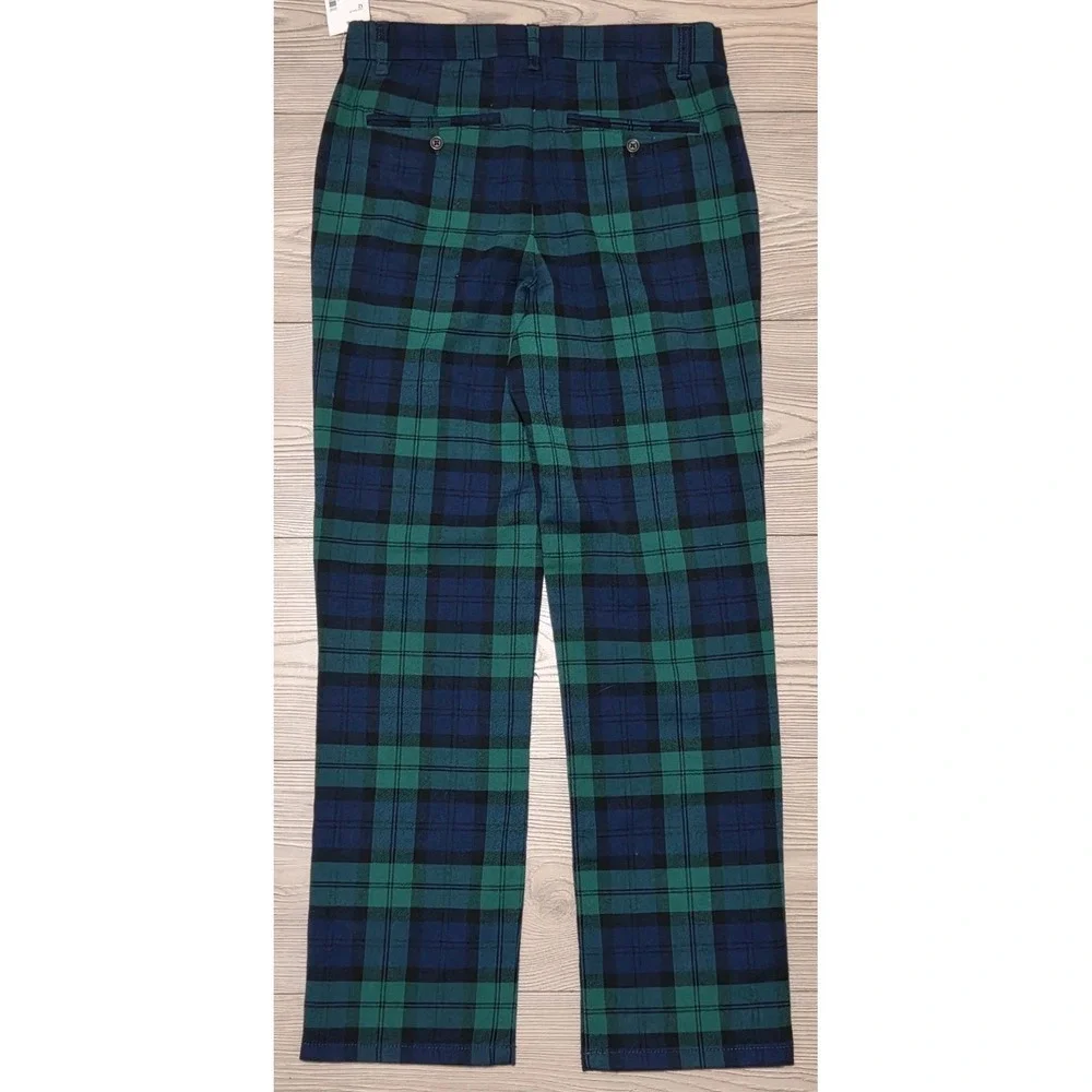 Gymboree Boys Dress Pants Tartan Plaid Blue Green Size 12 Kids NWT